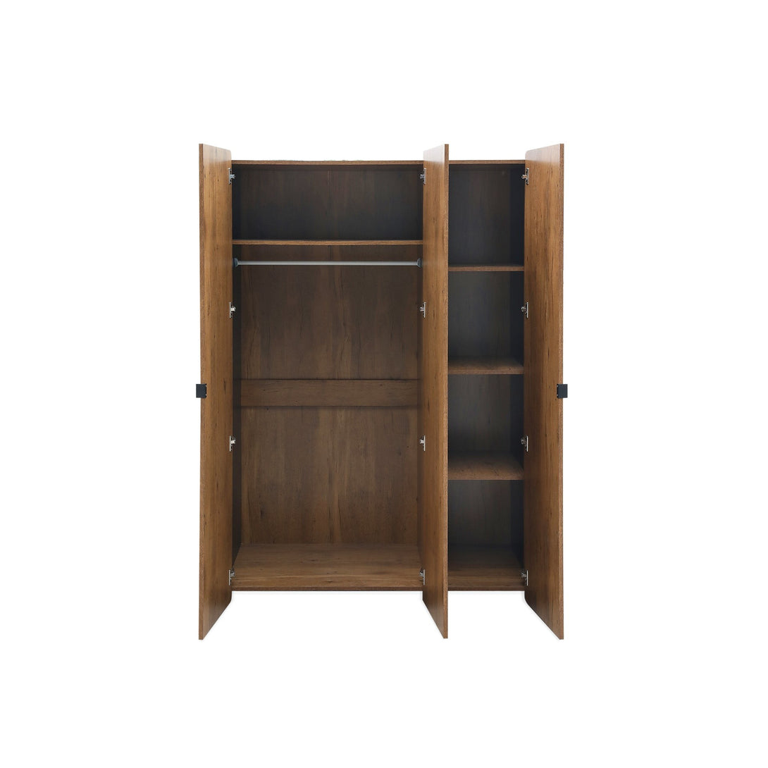 Dorian 3 Door Wardrobe - Walnut + Black