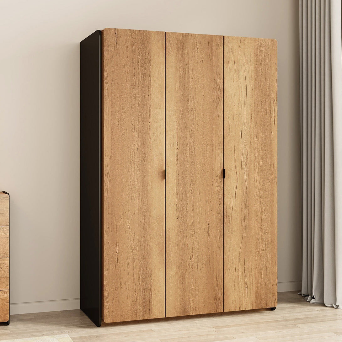 Dorian 3 Door Wardrobe - Walnut + Black
