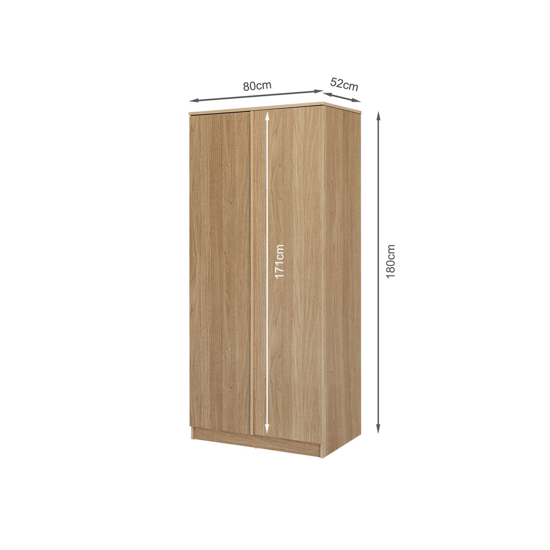 Benny 2 Door Wardrobe - Light Teak