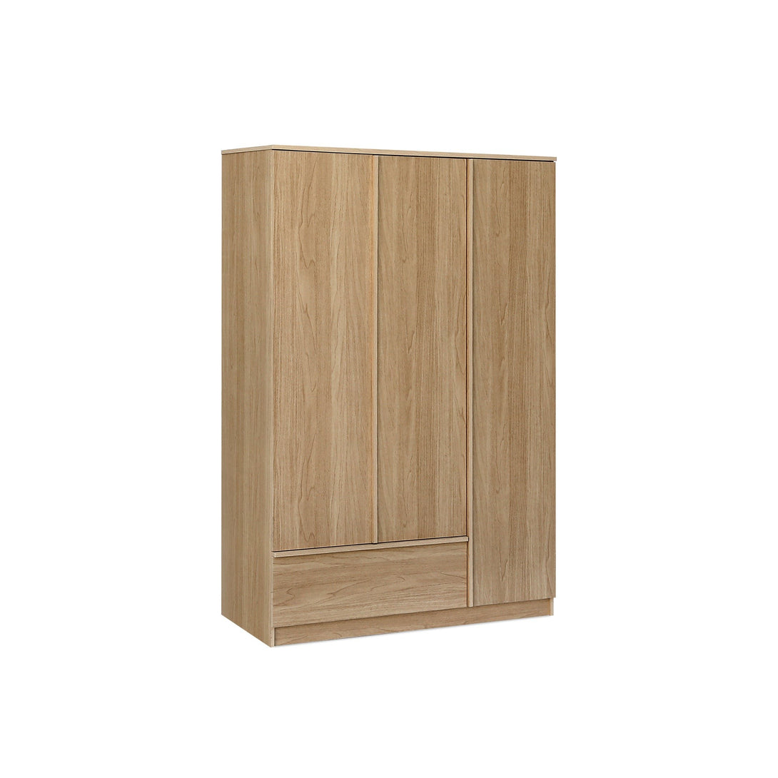Benny 3 Door Wardrobe with Drawer - Light Teak