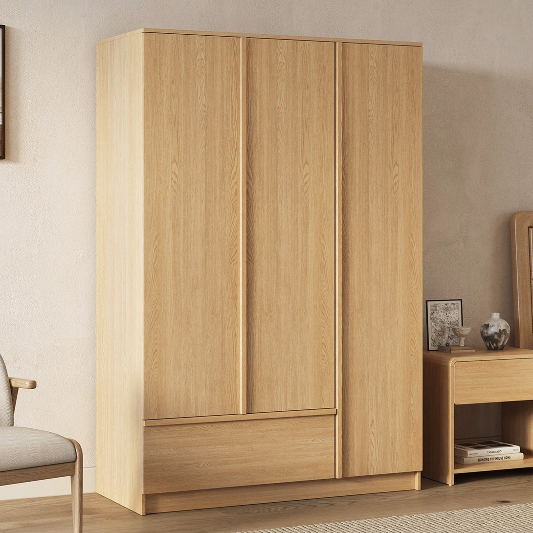 Benny 3 Door Wardrobe with Drawer - Light Teak