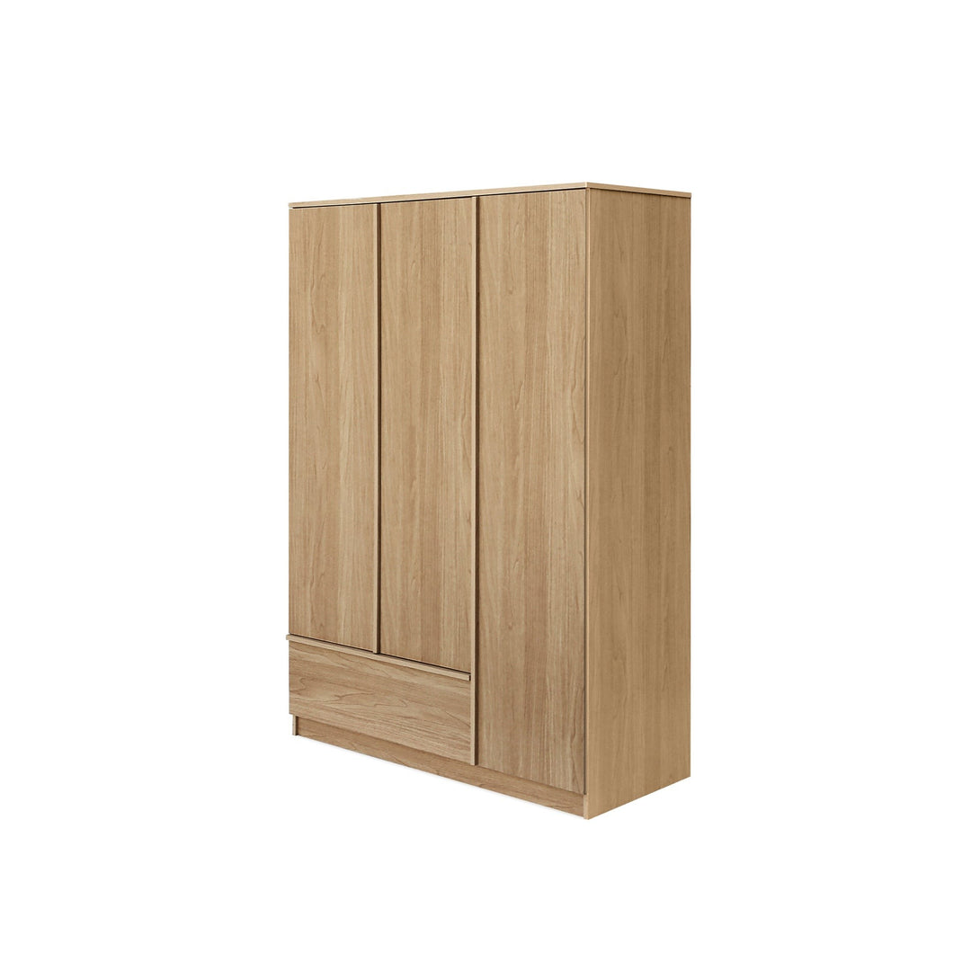 Benny 3 Door Wardrobe with Drawer - Light Teak