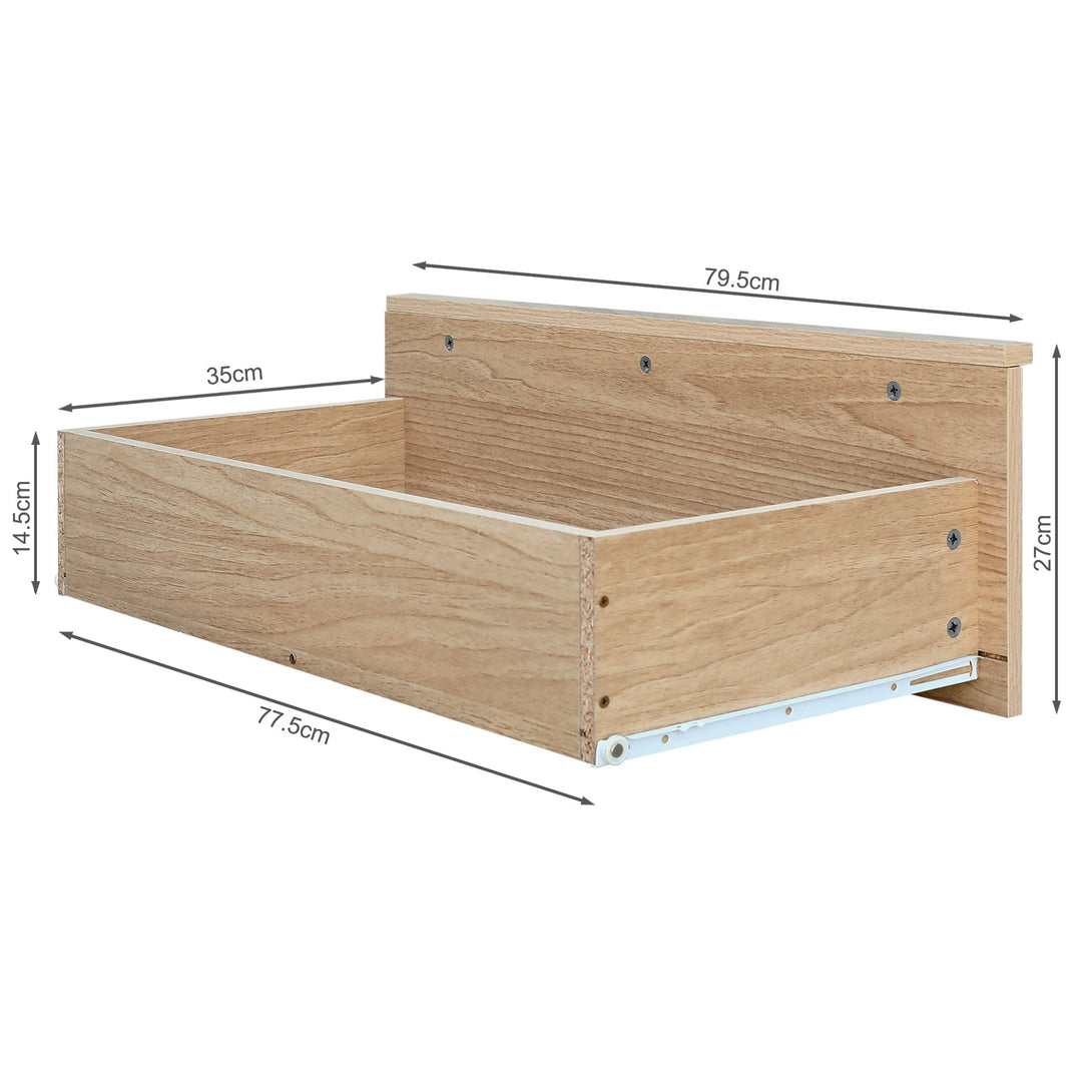 Benny 3 Door Wardrobe with Drawer - Light Teak