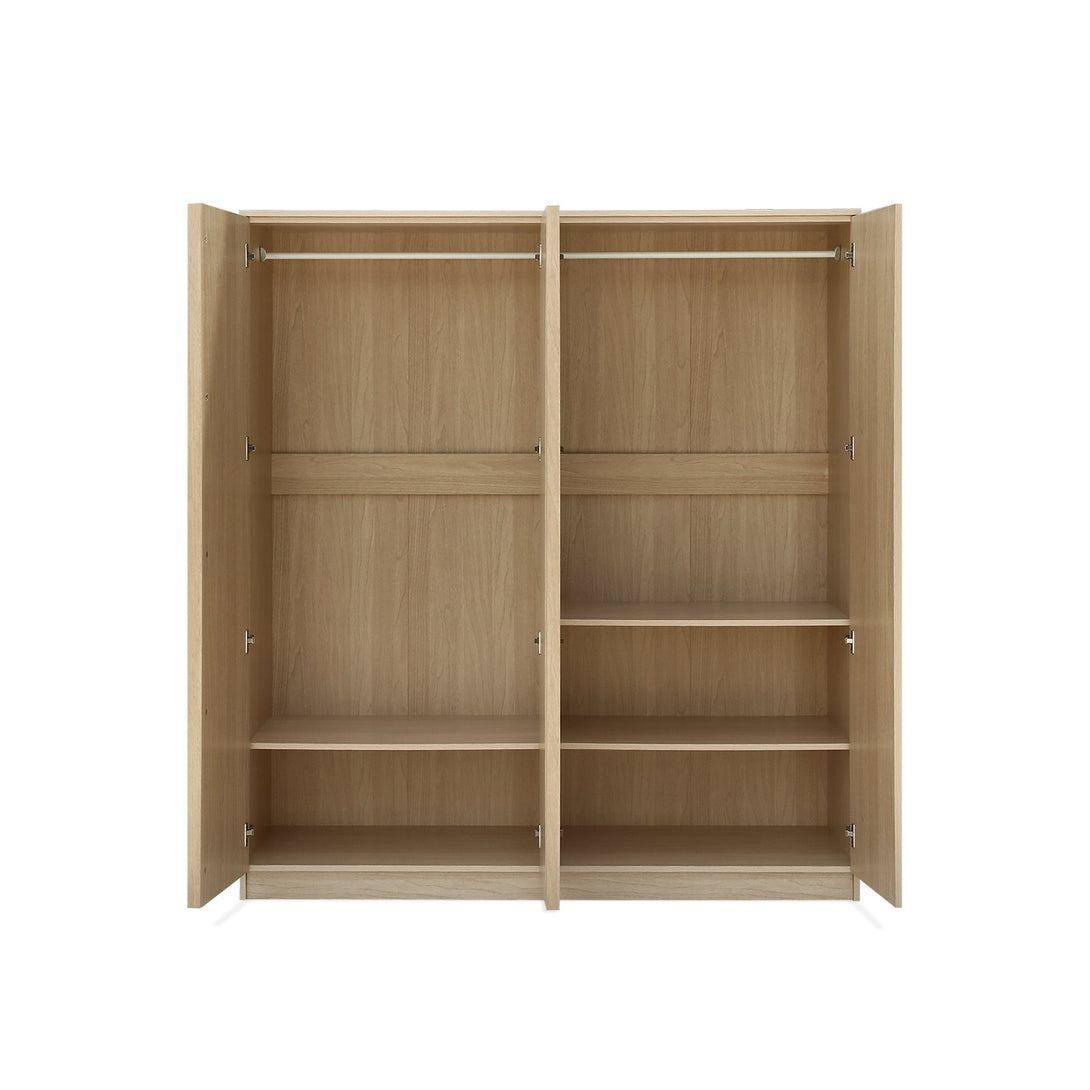 Benny 4 Door Wardrobe - Light Teak