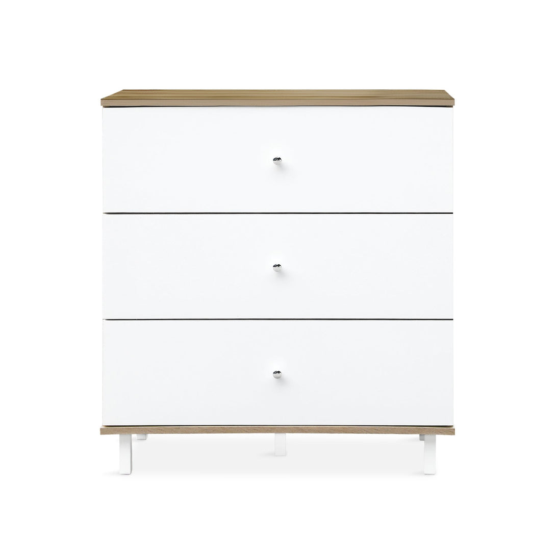 Ellis 3 Drawers Tallboy - Oak + White