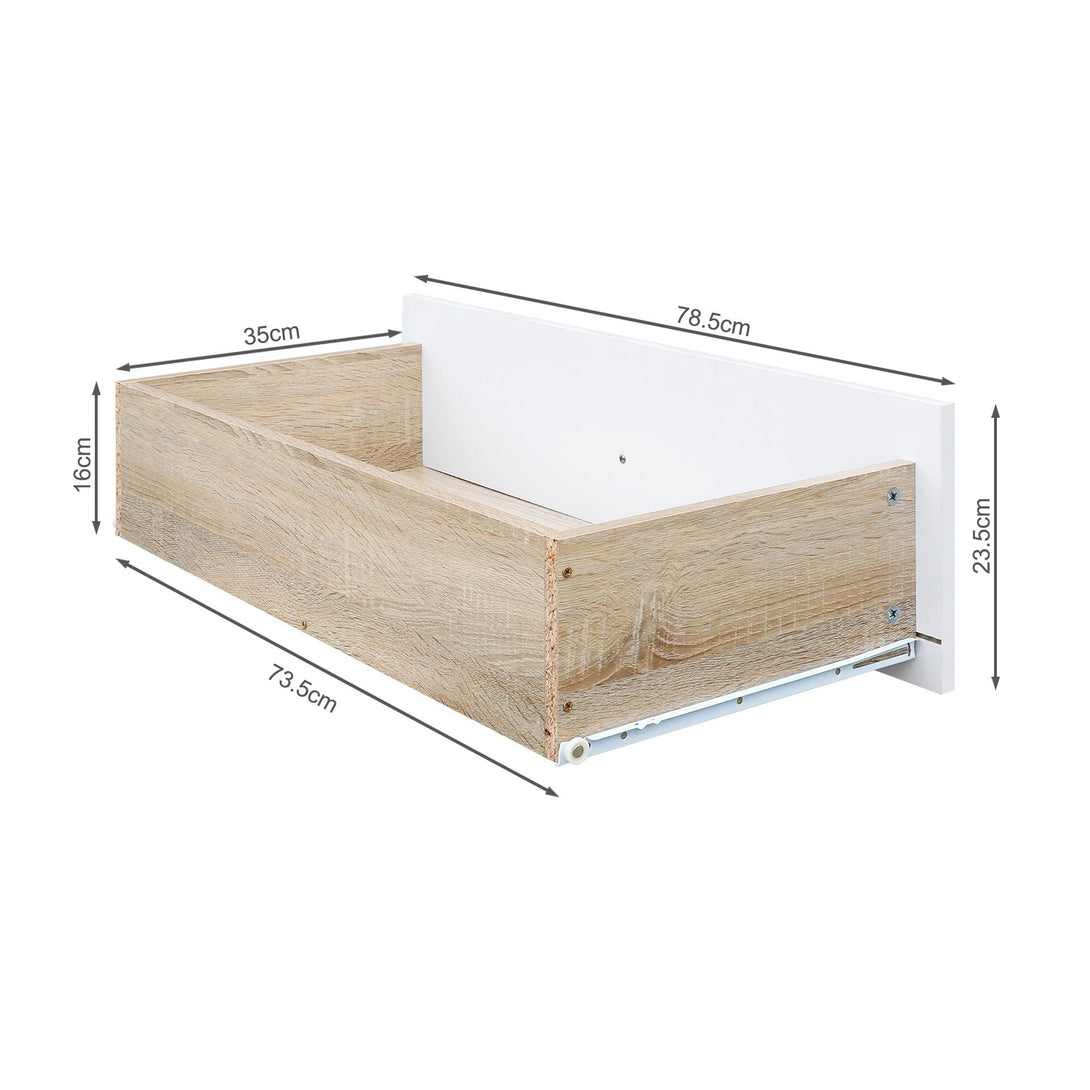 Ellis 3 Drawers Tallboy - Oak + White