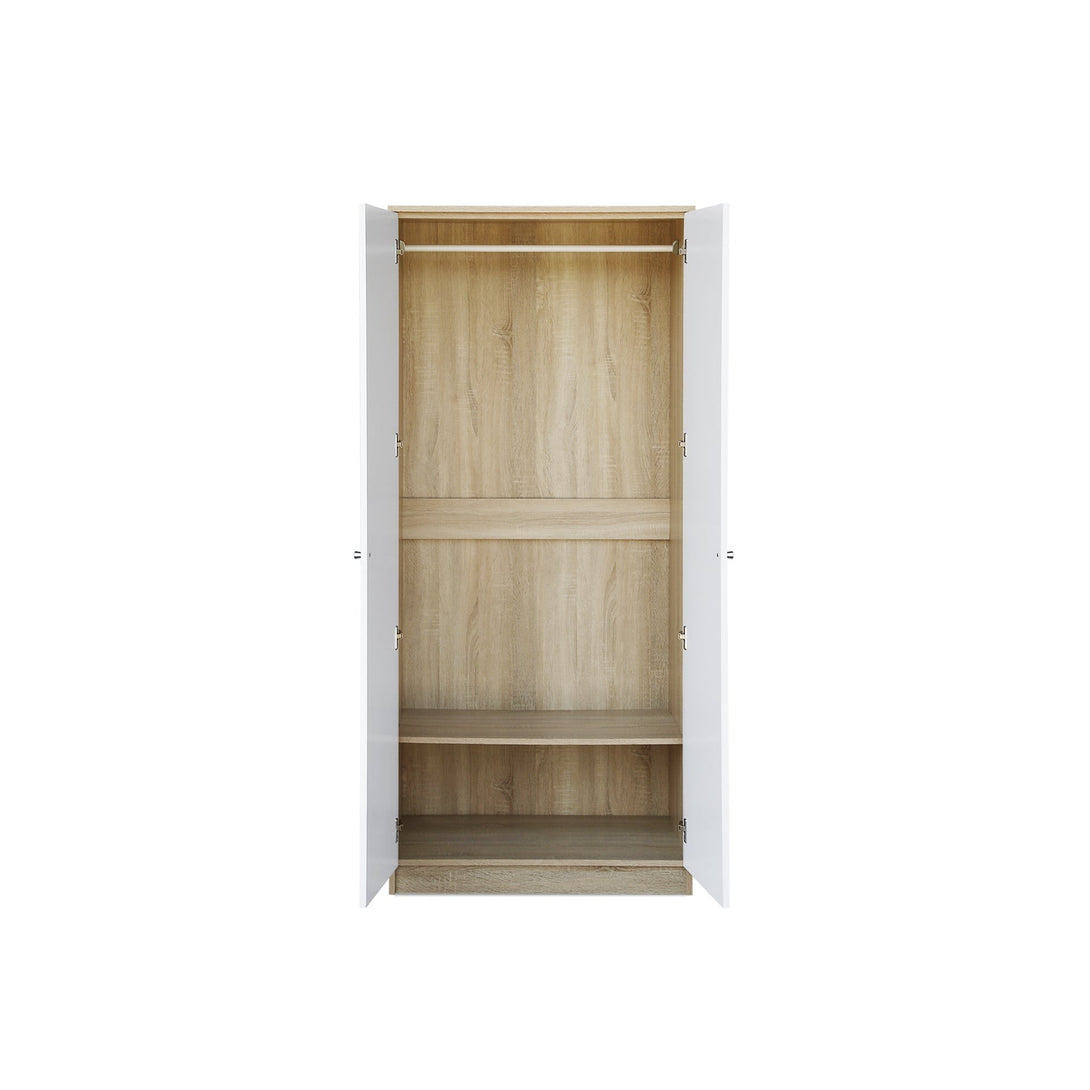 Ellis 2 Door Wardrobe - Oak + White
