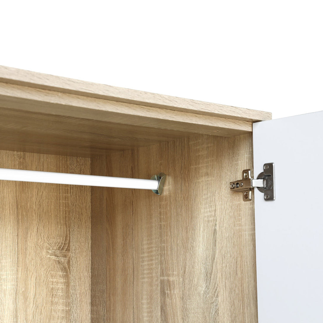 Ellis 2 Door Wardrobe - Oak + White
