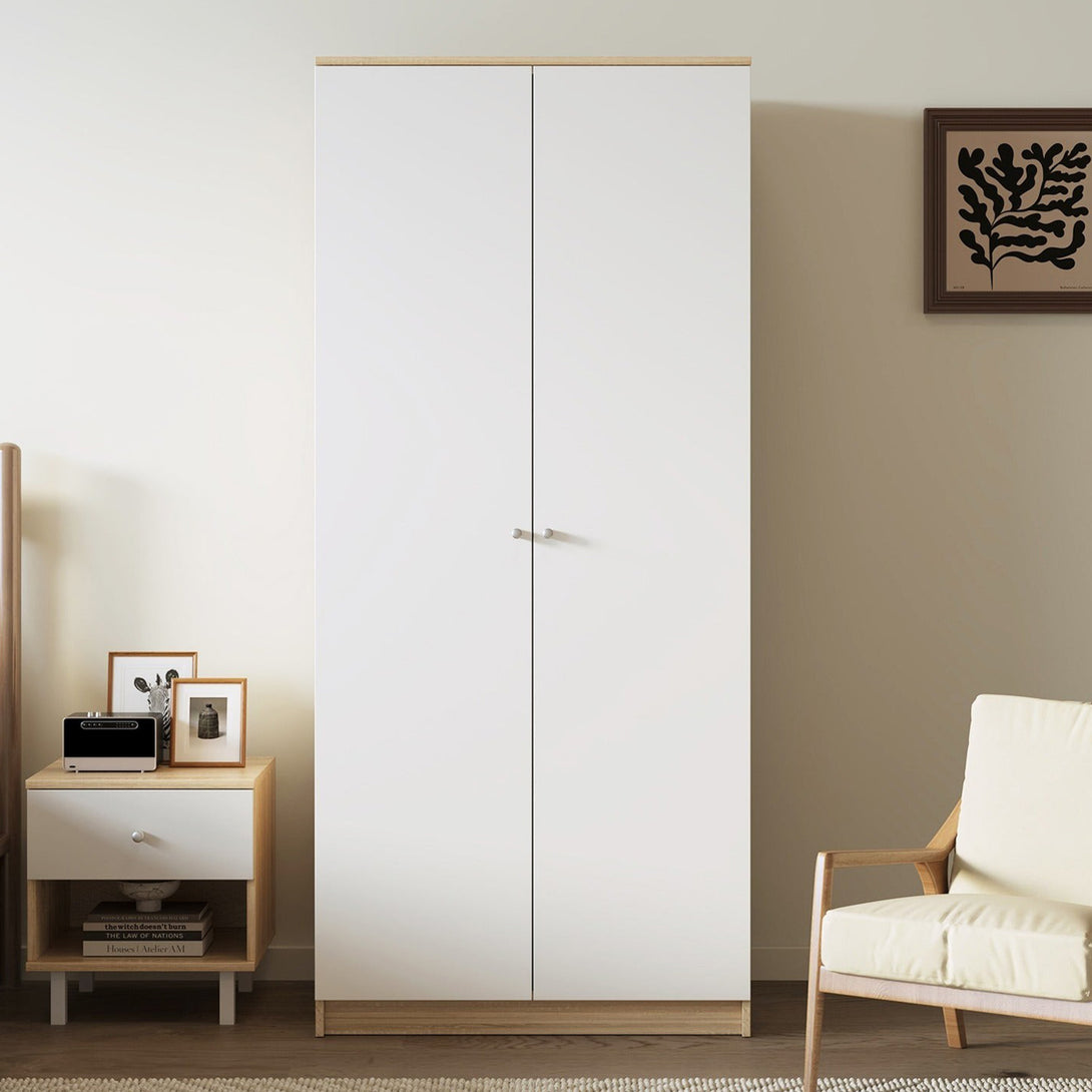Ellis 2 Door Wardrobe - Oak + White