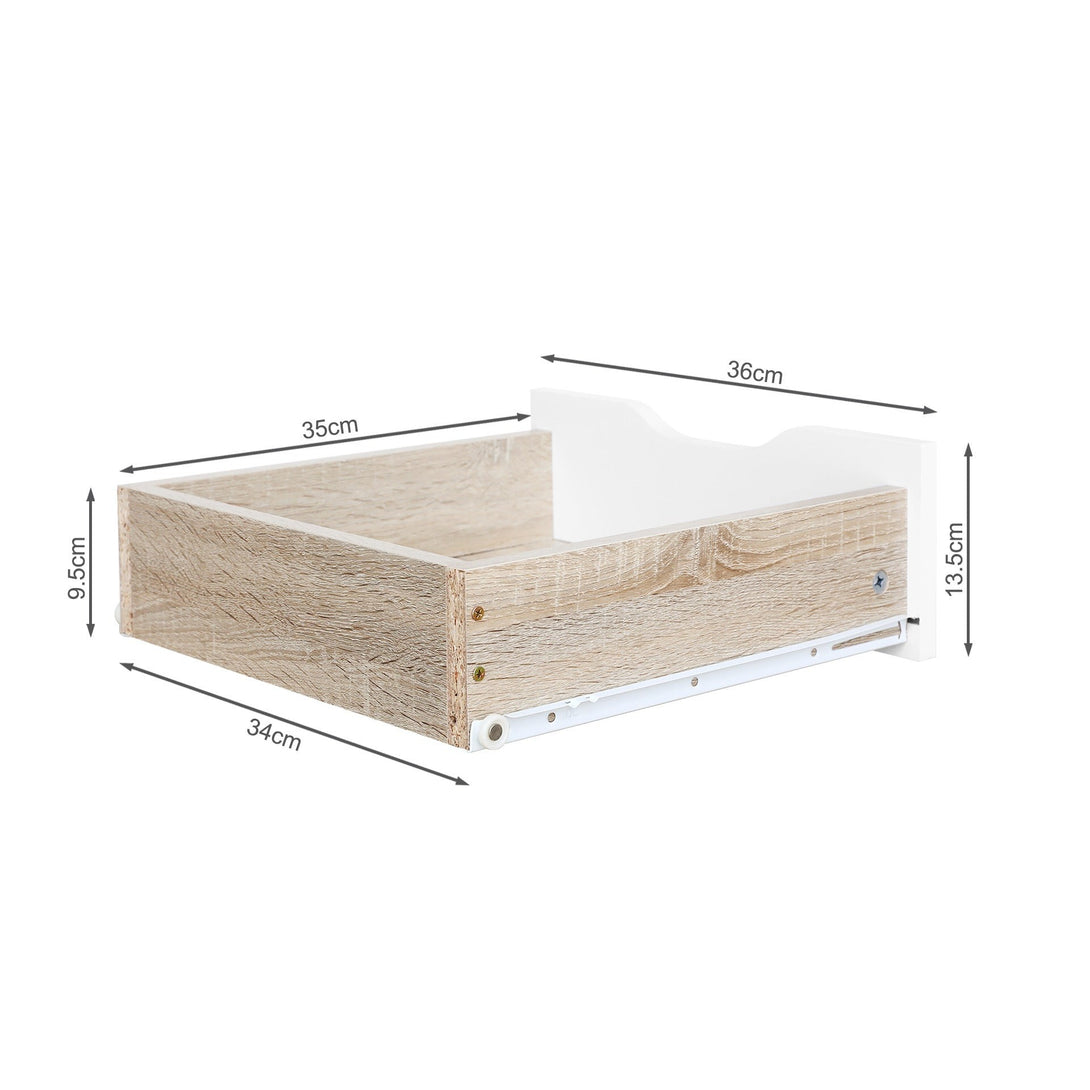 Haley Bedside Table - Oak + White