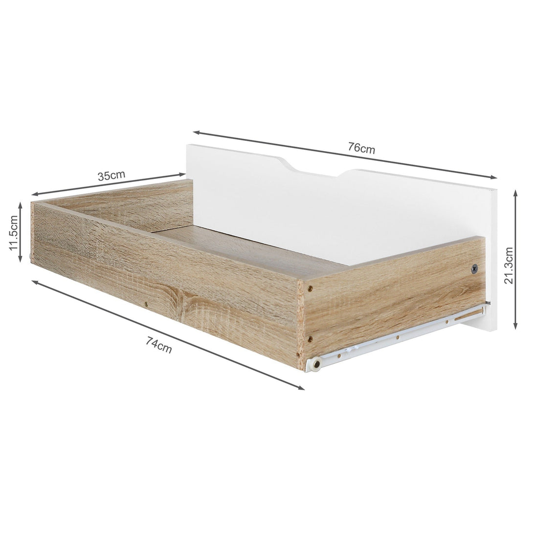 Haley 4 Drawers Tallboy - Oak + White