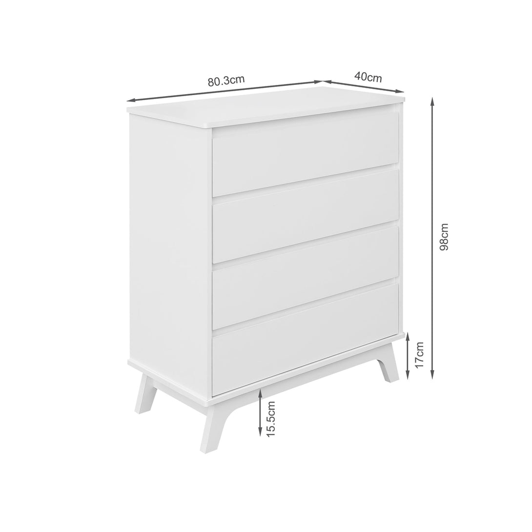 Mason 4 Drawers Tallboy - White