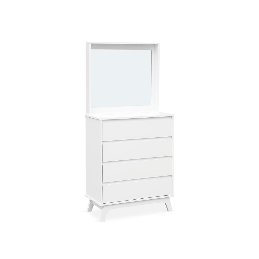 Mason 4 Drawers Dresser with Mirror - White