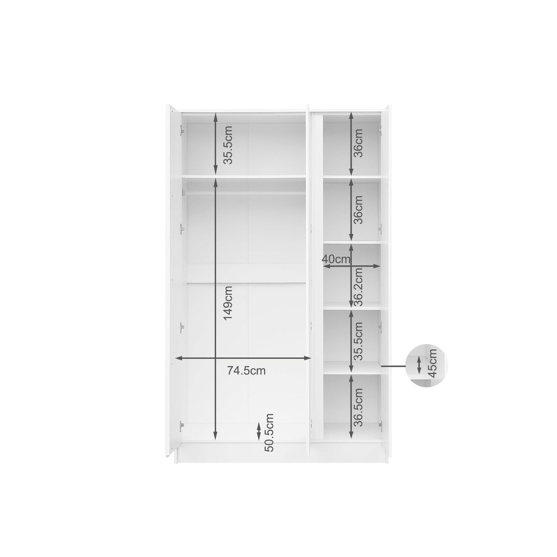 Mason 3 Door Wardrobe - White