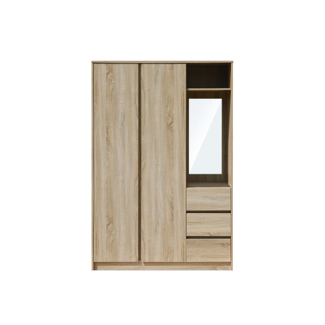 Julia 2 Door Wardrobe With 3 Drawers - Oak
