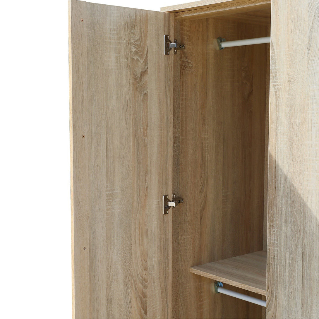 Julia 2 Door Wardrobe With 3 Drawers - Oak