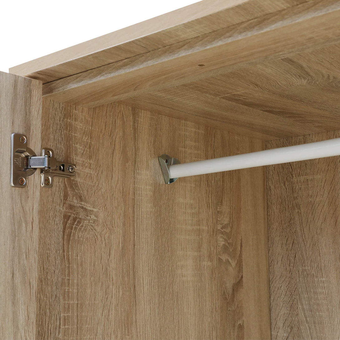 Julia 2 Door Wardrobe With 3 Drawers - Oak