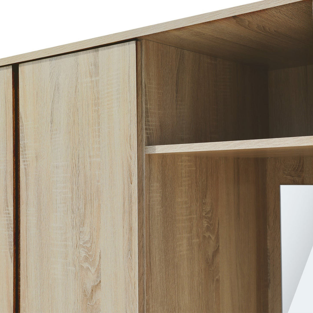 Julia 2 Door Wardrobe With 3 Drawers - Oak