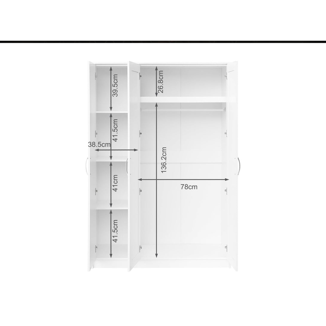 Gemma 3 Door Wardrobe - White