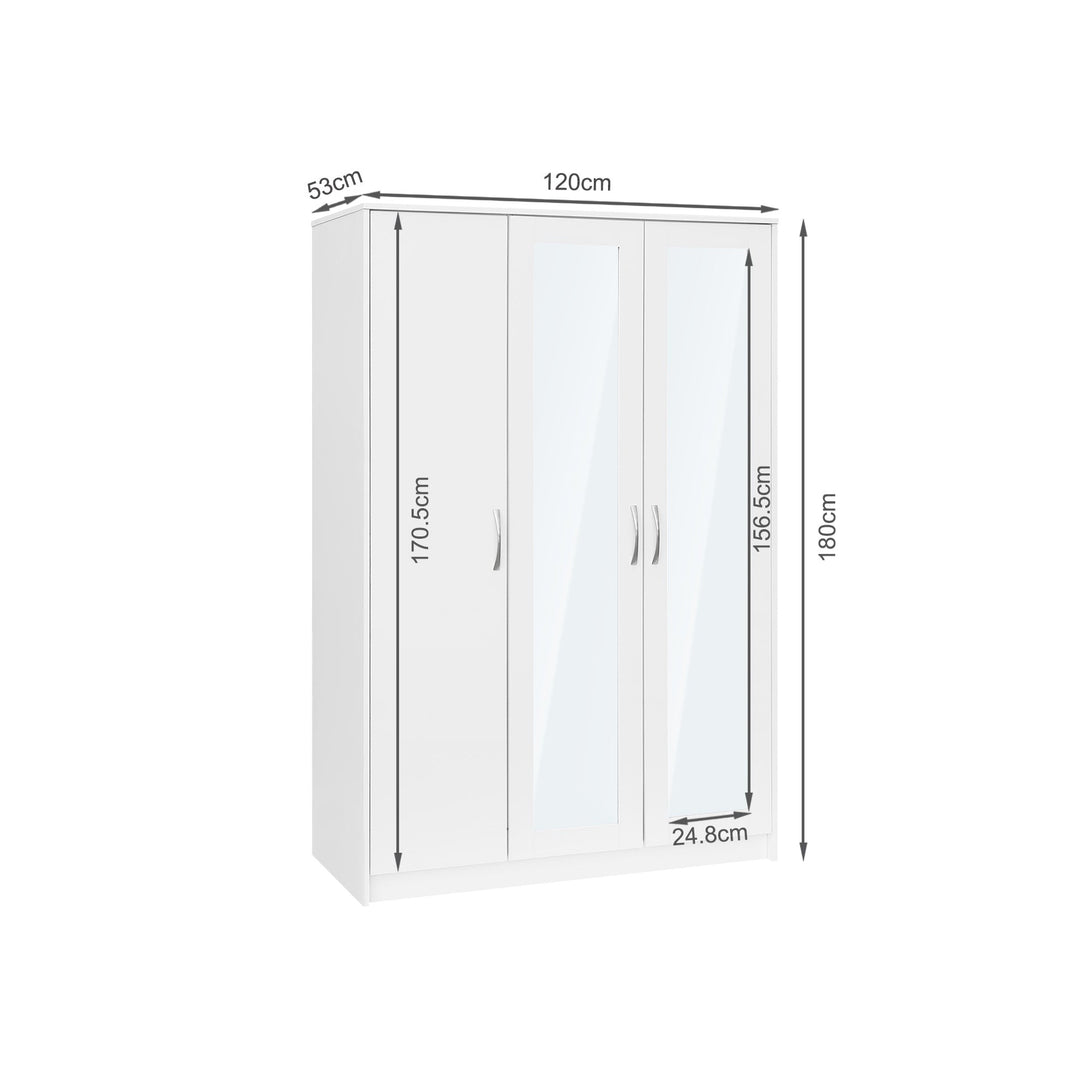 Gemma 3 Door Wardrobe - White