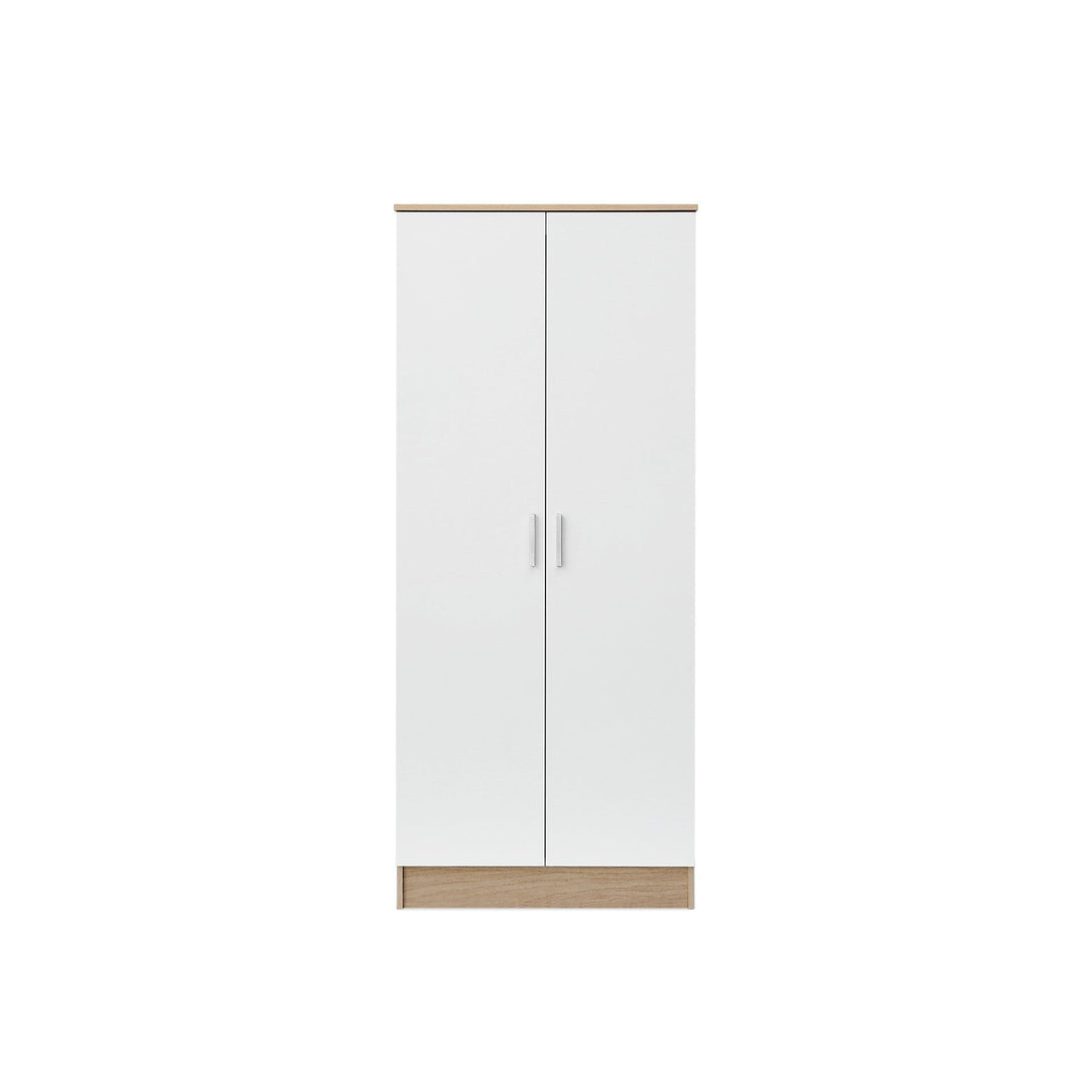Miller 2 Door Wardrobe - Light Teak + White