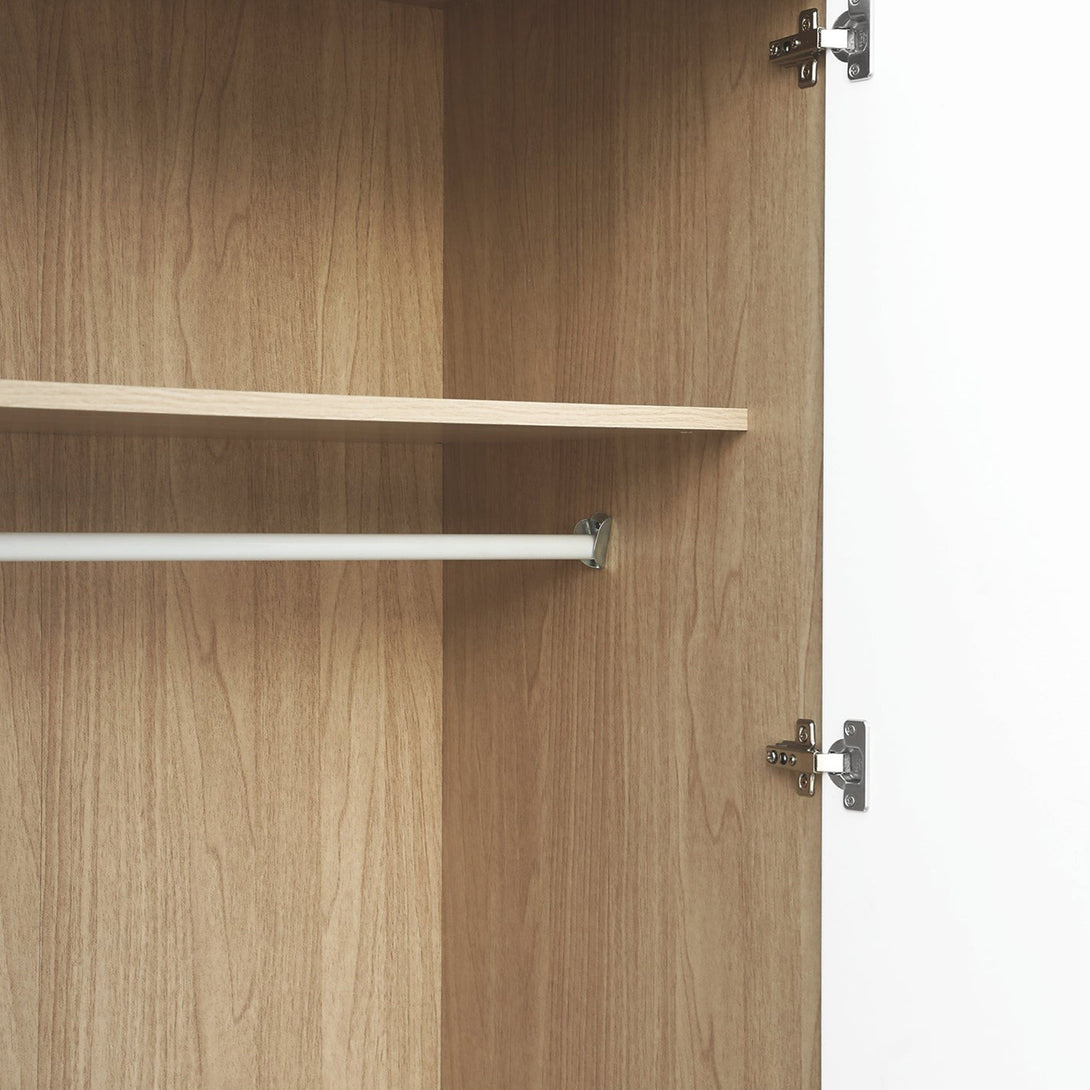 Miller 2 Door Wardrobe - Light Teak + White