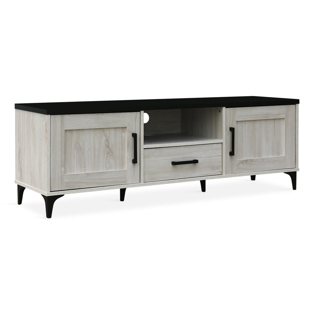 Scottie 1.5m Entertainment Unit - White Oak + Black