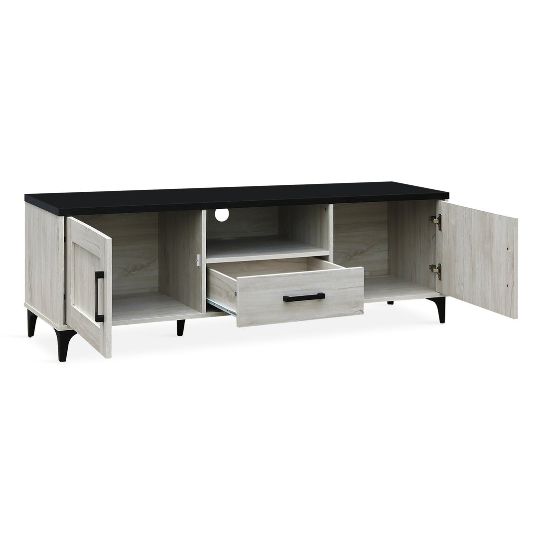 Scottie 1.5m Entertainment Unit - White Oak + Black