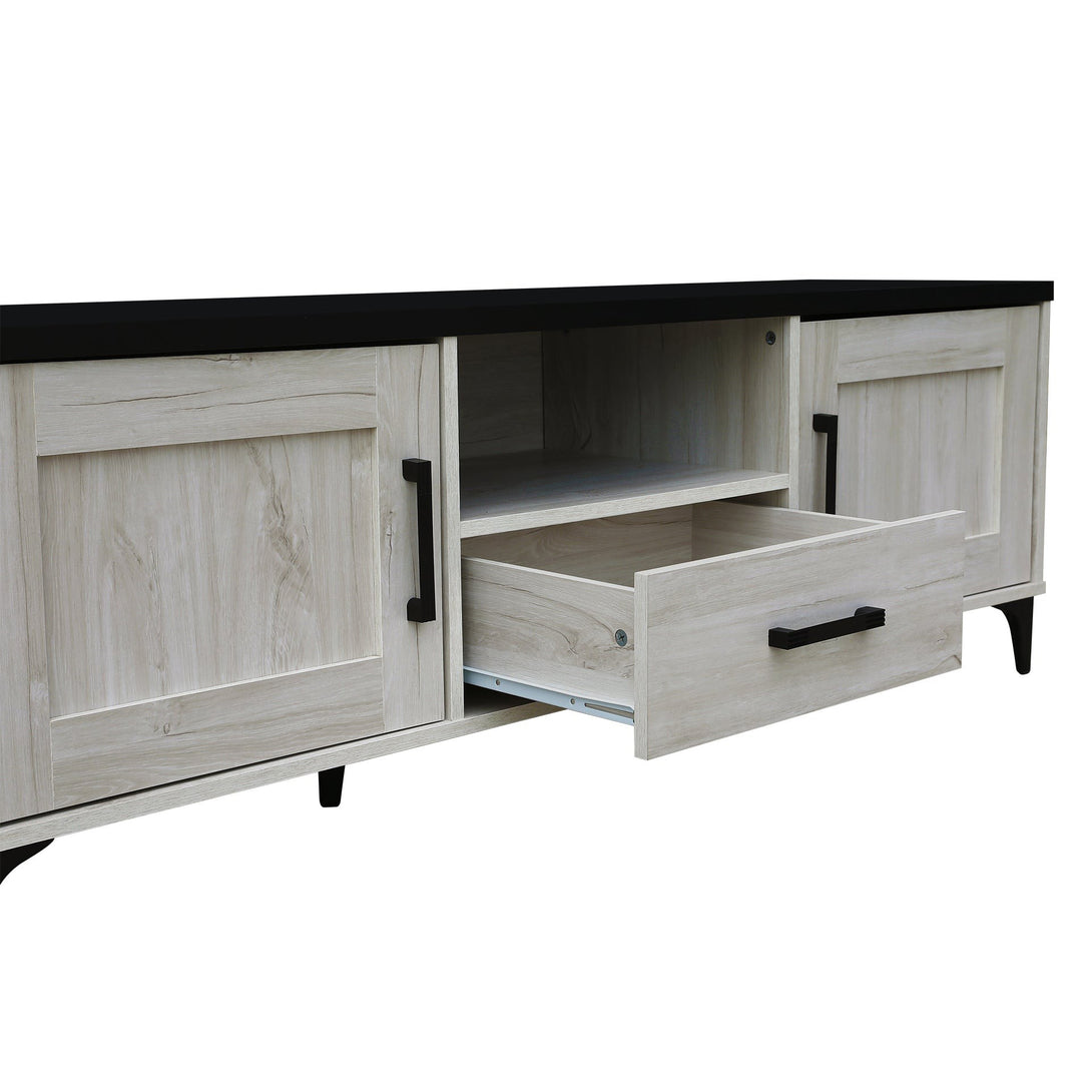 Scottie 1.5m Entertainment Unit - White Oak + Black