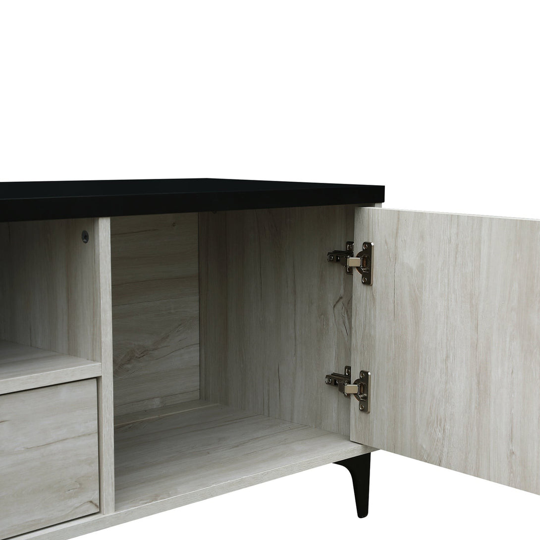 Scottie 1.5m Entertainment Unit - White Oak + Black