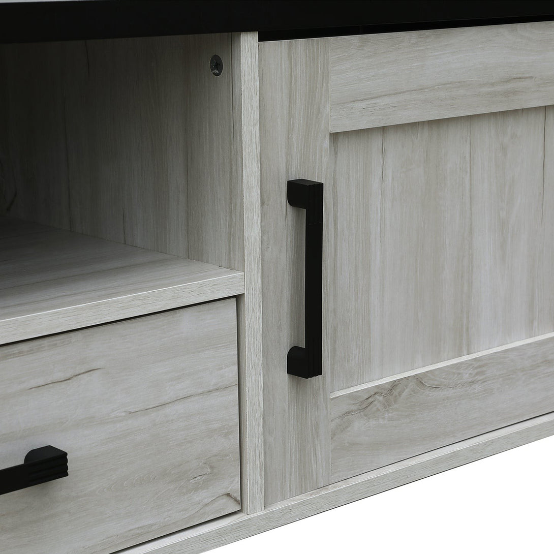 Scottie 1.5m Entertainment Unit - White Oak + Black