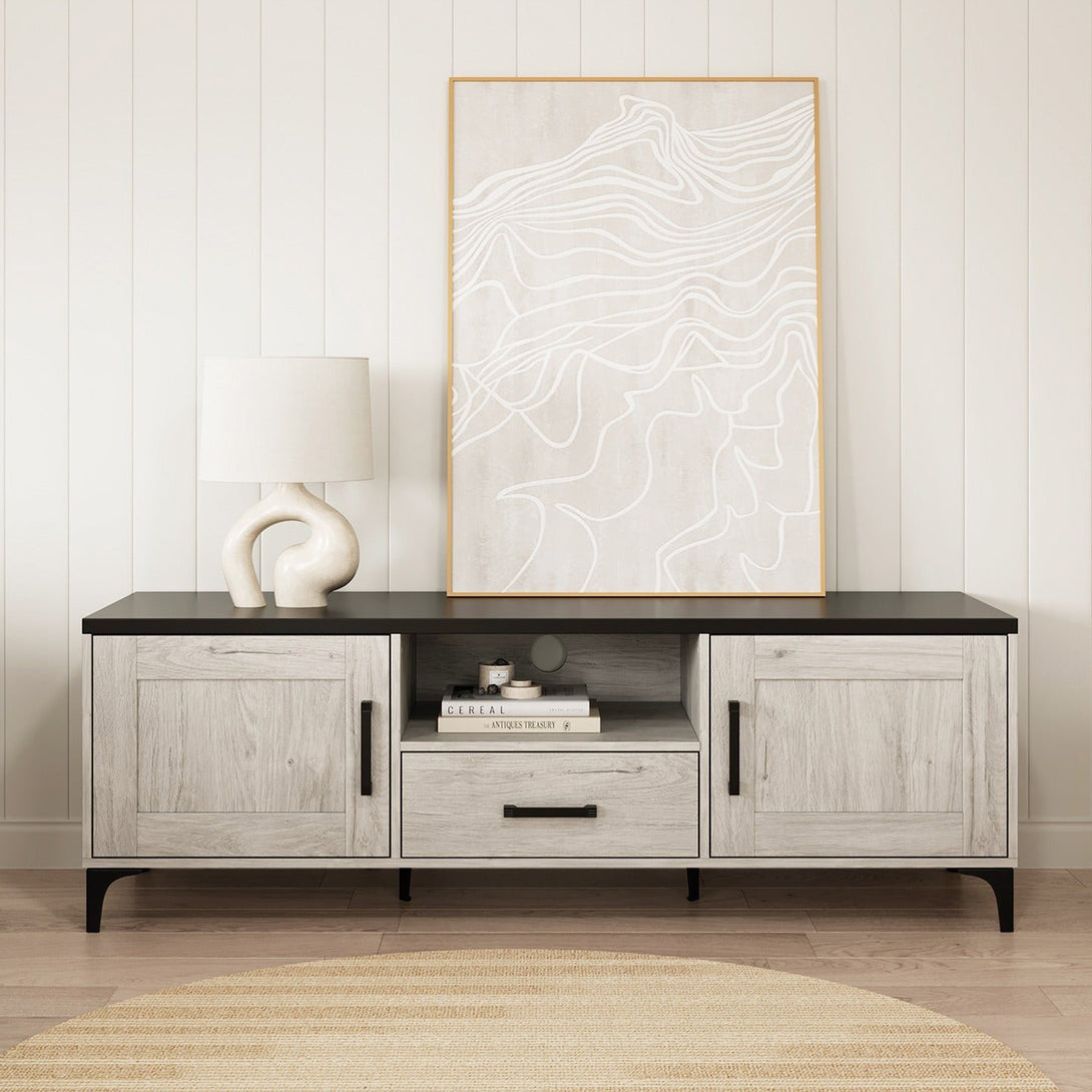 Scottie 1.5m Entertainment Unit - White Oak + Black