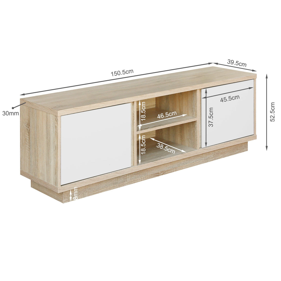 Thames 1.5m Entertainment Unit - Oak + White