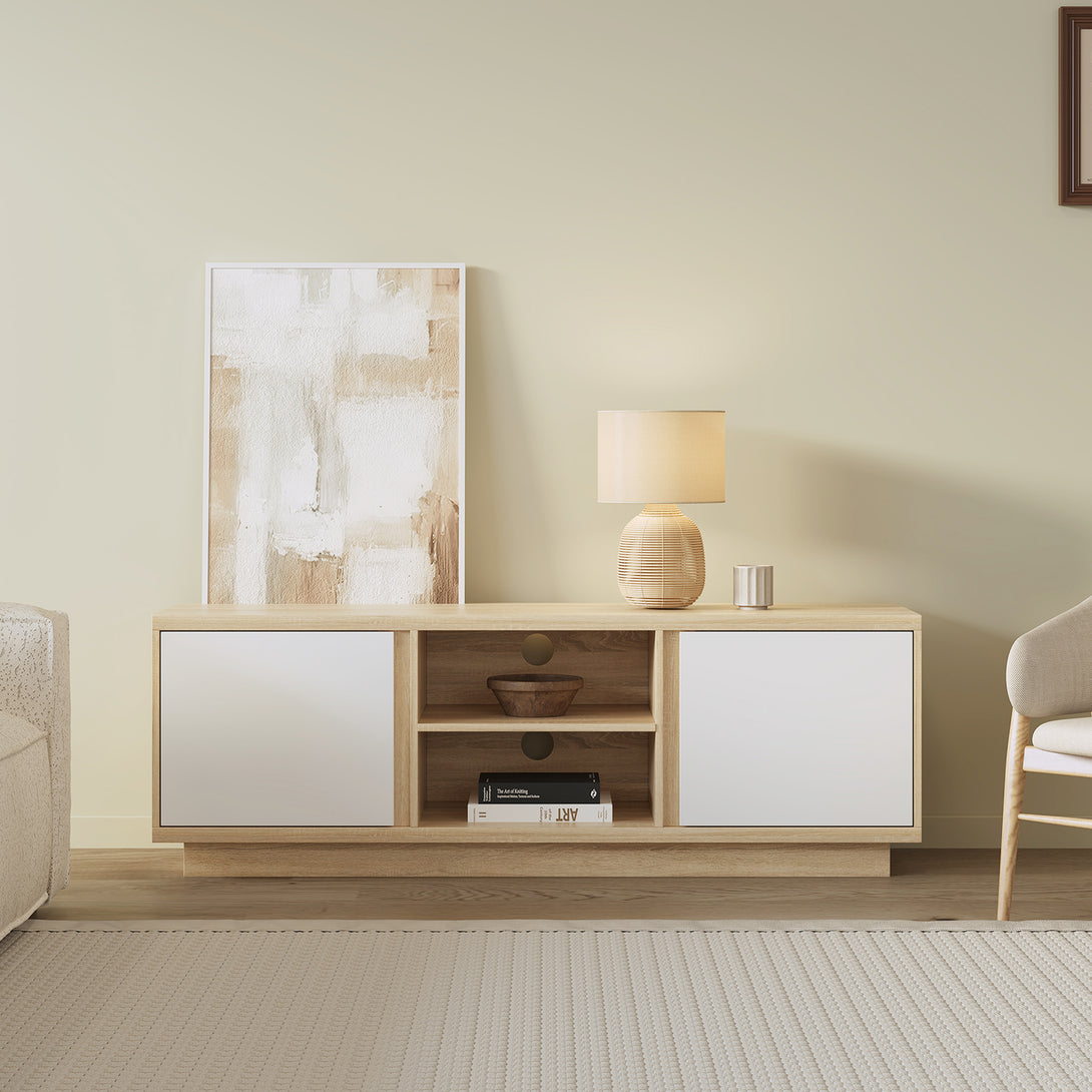 Thames 1.5m Entertainment Unit - Oak + White
