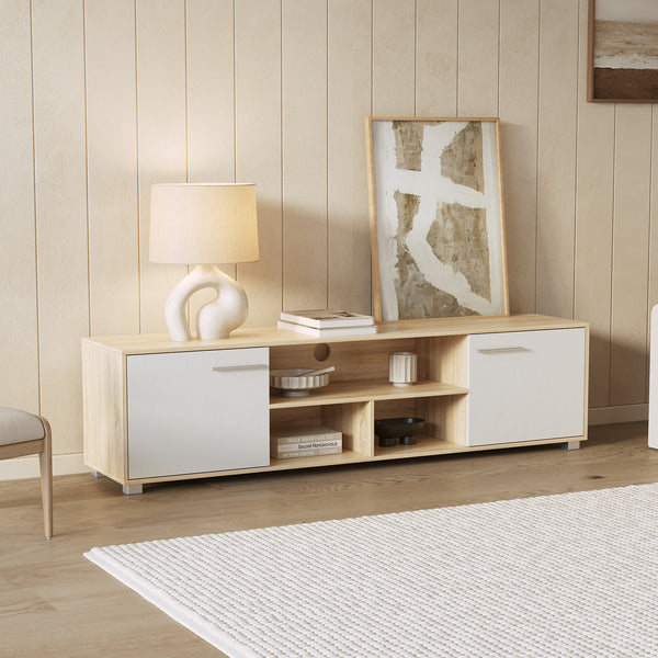 Cauto 1.8m Entertainment Unit - Oak + White