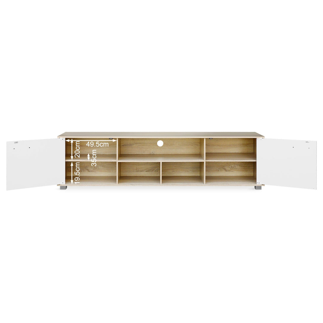 Cauto 1.8m Entertainment Unit - Oak + White