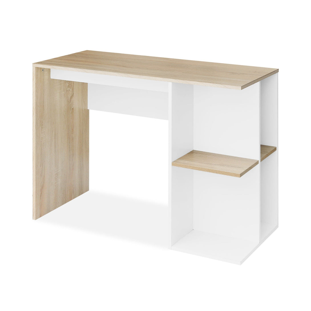 Brian 100cm Computer Desk - Oak + White
