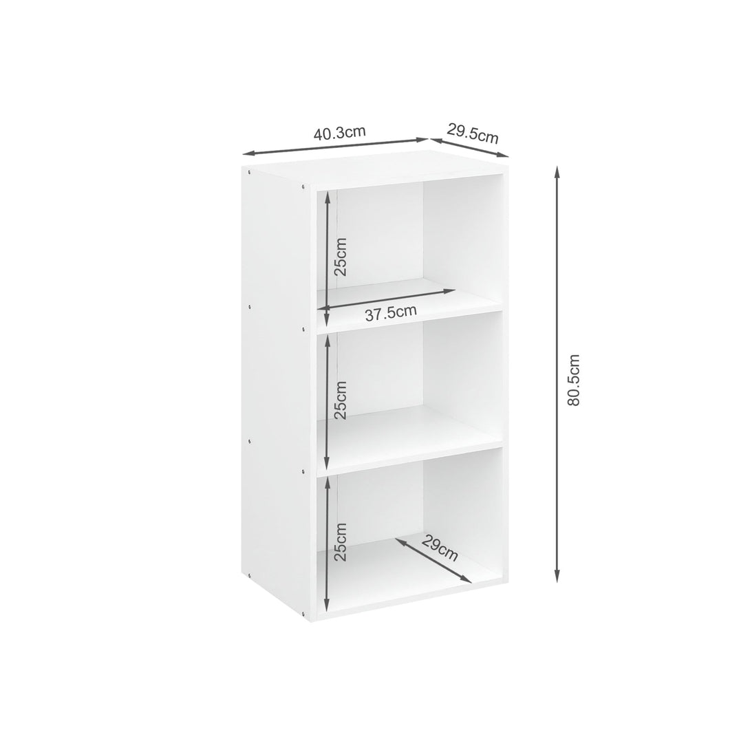 Clinton 3 Tier Bookshelf Display Shelf - White