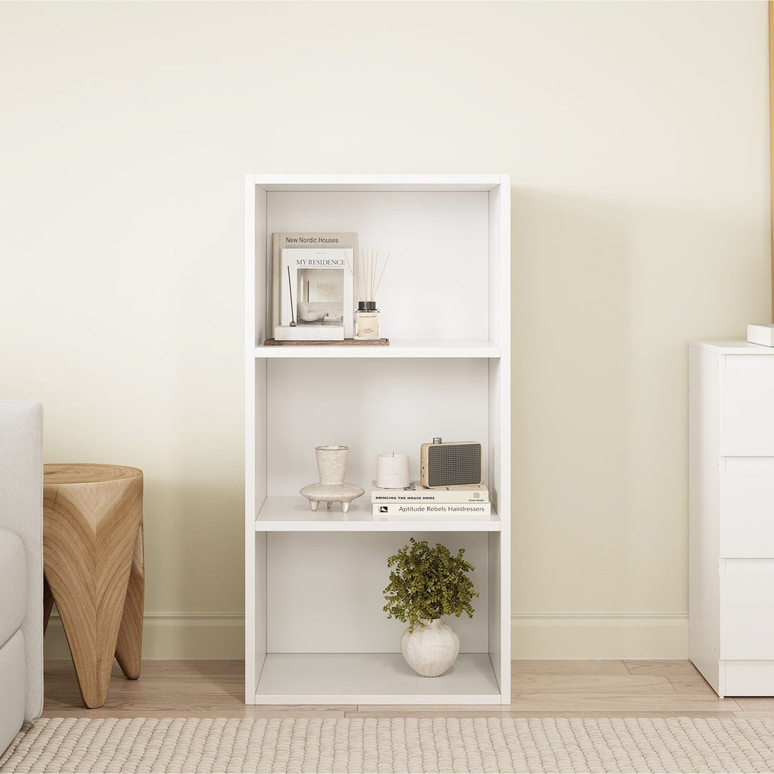 Clinton 3 Tier Bookshelf Display Shelf - White
