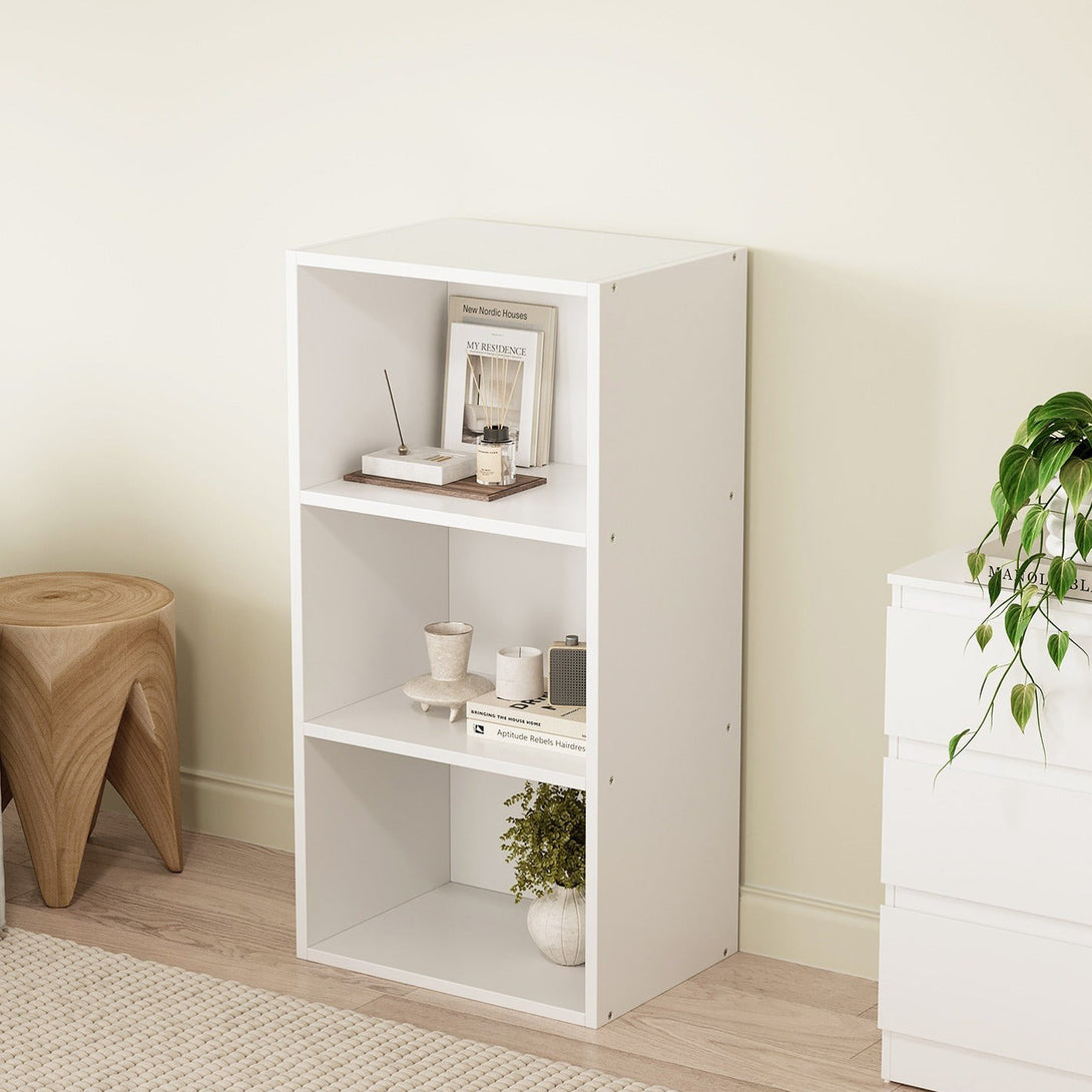 Clinton 3 Tier Bookshelf Display Shelf - White