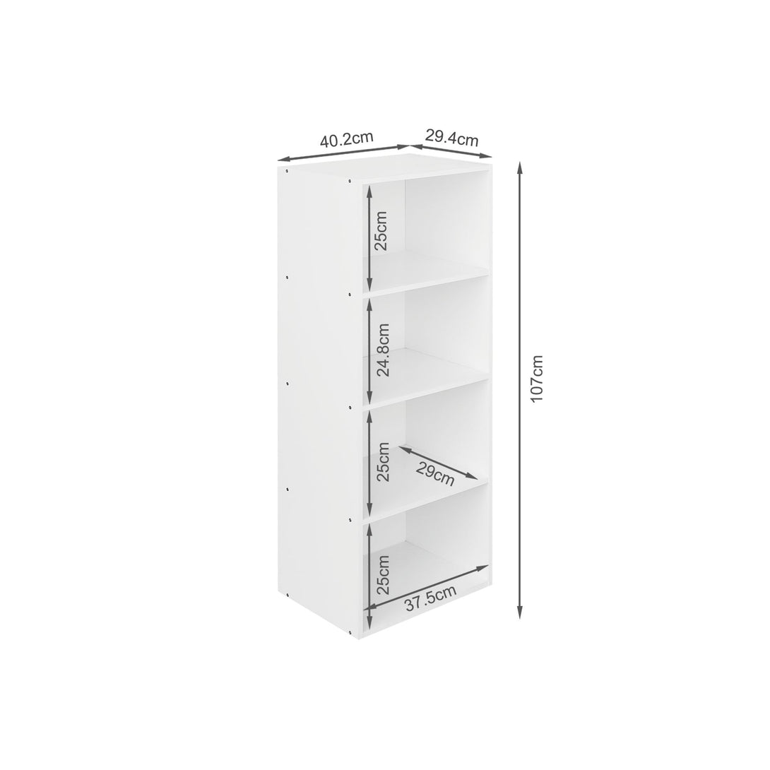 Clinton 4 Tier Bookshelf Display Shelf - White
