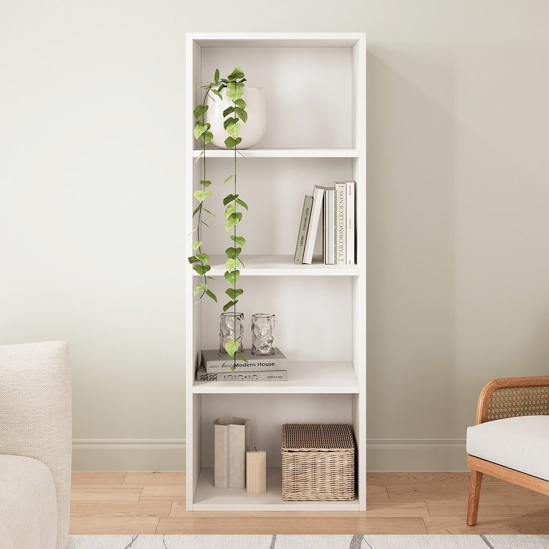 Clinton 4 Tier Bookshelf Display Shelf - White
