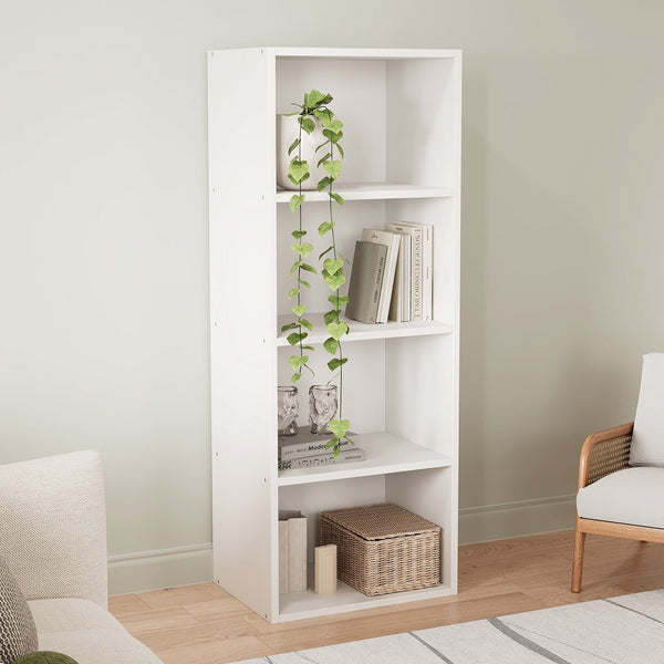 Clinton 4 Tier Bookshelf Display Shelf - White