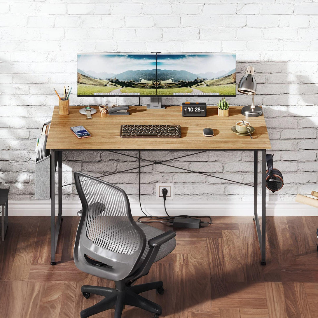 Aidan 120cm Computer Desk with Storage Bag - Natural