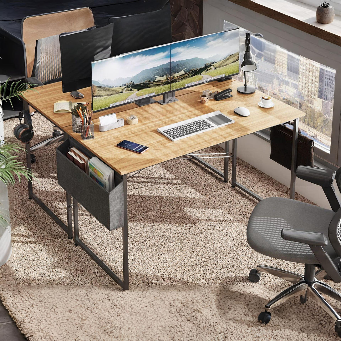 Aidan 120cm Computer Desk with Storage Bag - Natural