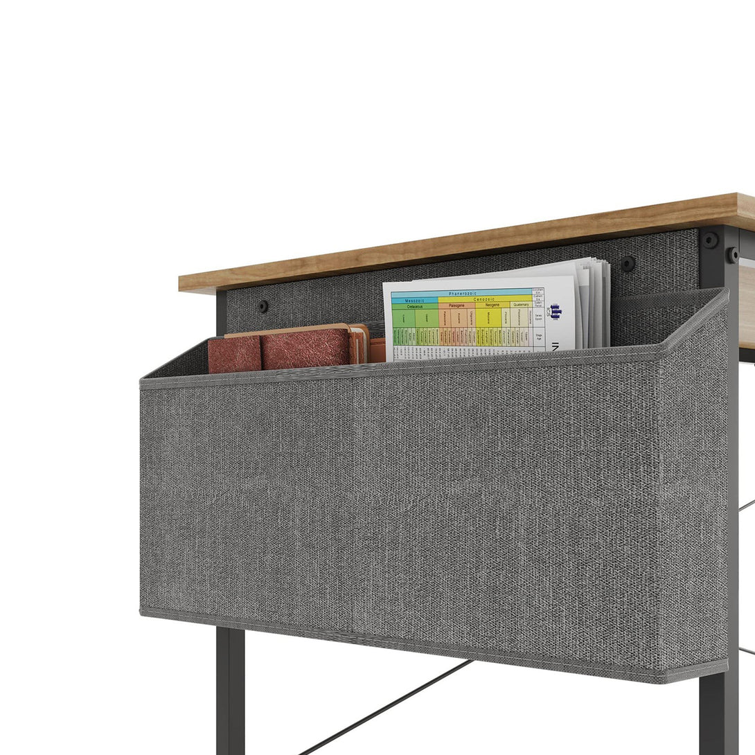 Aidan 120cm Computer Desk with Storage Bag - Natural