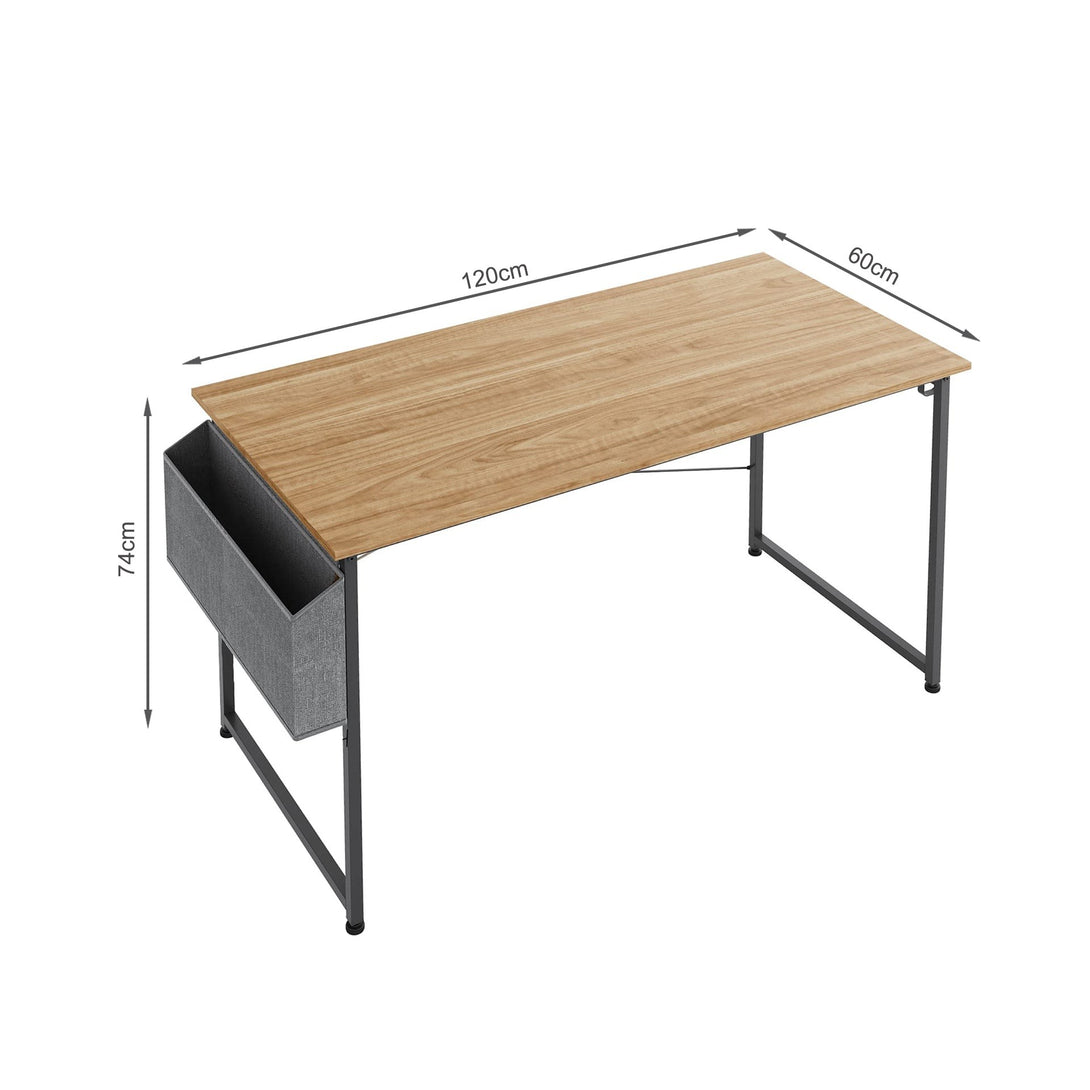 Aidan 120cm Computer Desk with Storage Bag - Natural