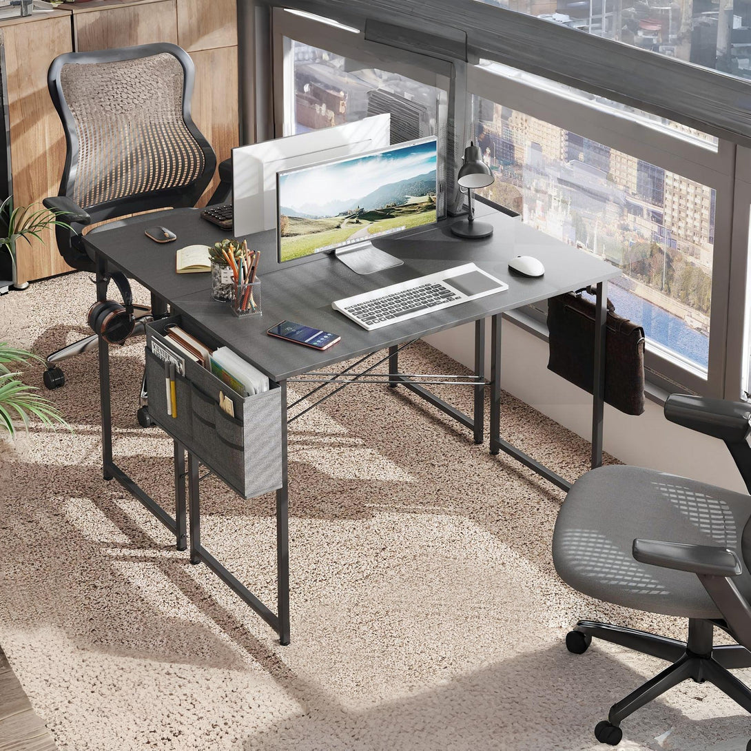 Cayden 100cm Computer Desk with Storage Bag - Black