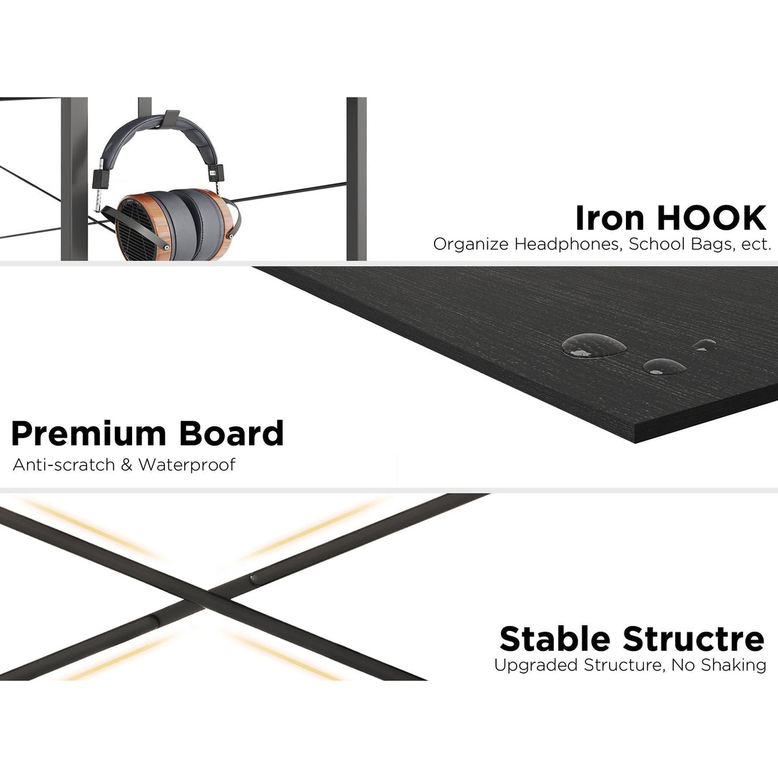 Cayden 100cm Computer Desk with Storage Bag - Black