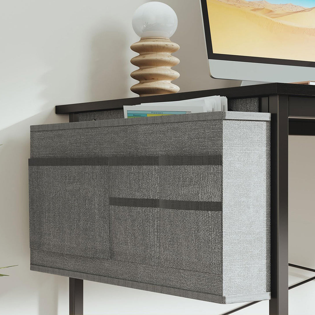 Cayden 160cm Computer Desk with Storage Bag - Black